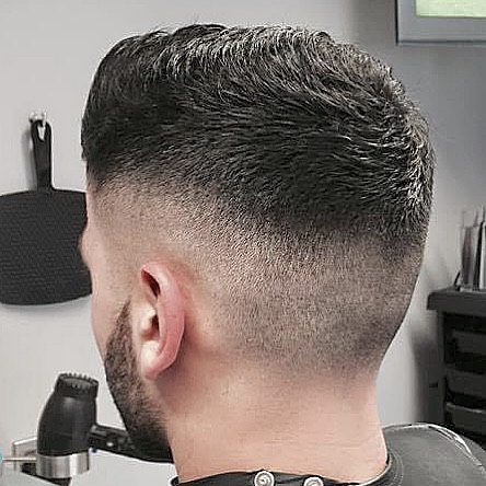 The finished shape of a short haircut at Just Cuts